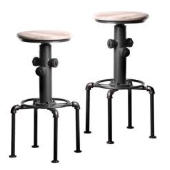 3pc Regalla Industrial Bar Height Dining Table Set Antique Black/Natural Tone - HOMES: Inside + Out -Home Style Deals Store GUEST a45fd20c bc66 4c94 a64e cb340abca7b6