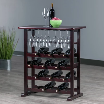 Vinny Wine Rack Espresso Dark Espresso - Winsome 6 Vinny Wine Rack Espresso Dark Espresso - Winsome - Image 6