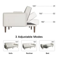 Convertible Futon Sofa Bed With Wooden Legs - ModernLuxe 13 Convertible Futon Sofa Bed With Wooden Legs - ModernLuxe -Home Style Deals Store GUEST a6435b2a 5f55 4bfe a975 c219573059c5