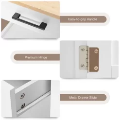 Costway Rolling Kitchen Island Cart On Wheels Bar Serving Trolley W/Drawer Cabinet BlackWhite -Home Style Deals Store GUEST a6db44ca 5053 4147 9c4e 4f048b038d01