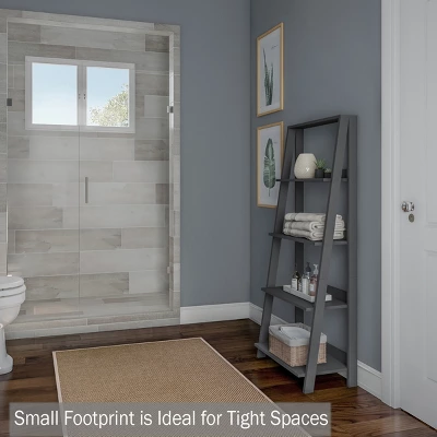 Lavish Home 4-Tier Ladder Bookshelf Freestanding Wooden Bookcase, Gray 5 Lavish Home 4-Tier Ladder Bookshelf Freestanding Wooden Bookcase, Gray - Image 5