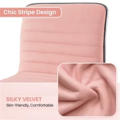 Yaheetech Velvet Low Back Armless Desk Chair Office Chair With Wheels -Home Style Deals Store GUEST a7de2d63 953b 4e55 8426 f5d3911ab21d