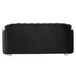 71" Pyroden Loveseat Black Velvet/Chrome Finish - Acme Furniture -Home Style Deals Store GUEST a80f2b45 a372 4cd5 8a53 3790a1a741e9