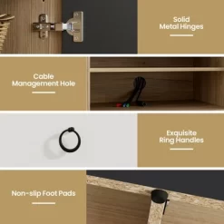 Costway 55'' TV Stand Entertainment Media Center W/ Storage Cabinets Adjustable Shelves -Home Style Deals Store GUEST a83b9b44 0dfd 4cee a734 17744fe495d4