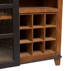 Industrial Wood Standing Wine Rack Brown - Olivia & May -Home Style Deals Store GUEST a867d3b7 d1f8 4b75 9b22 64853c115823