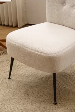 Tufted Back Teddy Fabric Slipper Chair Accent Chair-ModernLuxe -Home Style Deals Store GUEST a8ab36d7 ceb7 4272 b69c eb183d9b2075