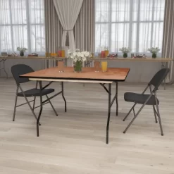 Flash Furniture 4-Foot Square Wood Folding Banquet Table