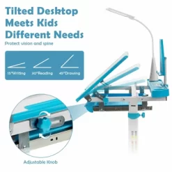 Costway Height Adjustable Kids Study Table And Chair Set W/Bookstand & Light Pink/Light Blue -Home Style Deals Store GUEST a9107810 acc0 4dfb a909 e7aa739a483e