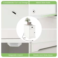Costway Side End Table Nightstand With Charging Station Storage For Living Room Bedroom -Home Style Deals Store GUEST a938f136 47bd 4e7f 8fab c282bd75b2d1