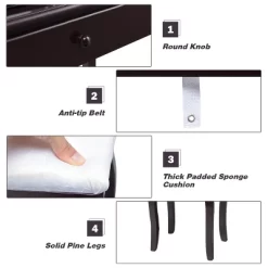 Costway Vanity Table 10 Dimmable Bulbs Makeup Desk WhiteBlackBrown 17 Costway Vanity Table 10 Dimmable Bulbs Makeup Desk WhiteBlackBrown -Home Style Deals Store GUEST a95b96cb c59a 4039 929c 65cbae4ba4a3