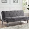 66" Cilliers Sofa Gray Velvet/Chrome Finish - Acme Furniture