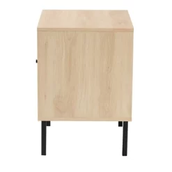Caterina Wood And Natural Rattan 1 Door End Table Natural Brown/Black - Baxton Studio -Home Style Deals Store GUEST aa757bd4 e1bb 459b b251 c499eee3c0f1