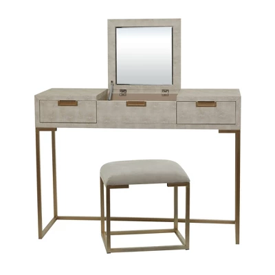 Contemporary Wood Console Table Dressing Table Desk With Mirror And Stool Set - Olivia & May 9 Contemporary Wood Console Table Dressing Table Desk With Mirror And Stool Set - Olivia & May - Image 9