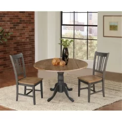 42" Mase Dual Drop Leaf Table With 2 San Remo Side Chairs - International Concepts