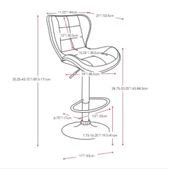 Set Of 2 Adjustable Chrome Accented Bonded Leather Barstool - Corliving -Home Style Deals Store GUEST ab5d57d7 3270 4994 ab74 ef2c5d34f6ec