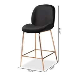 2pc Lander Velvet Fabric Upholstered Metal Counter Stool Set - Baxton Studio -Home Style Deals Store GUEST ab9102e6 9d42 4400 a956 799e91859a57