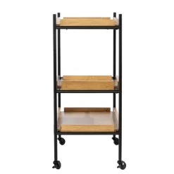 Jengarn Rolling Bar Cart Natural/Black - Aiden Lane -Home Style Deals Store GUEST ac660876 1978 4af0 9433 96979c7328e0