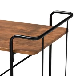 Neal Metal And Wood Kitchen Serving Cart Walnut/Black - Baxton Studio -Home Style Deals Store GUEST ad3dc559 ad92 4817 b8f4 0ae0369af789