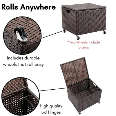 BIRDROCK HOME Rolling File Box - Storage Cabinet With Wheels - File Organizers Boxes - Home Office (Espresso) 4 BIRDROCK HOME Rolling File Box - Storage Cabinet With Wheels - File Organizers Boxes - Home Office (Espresso) - Image 4