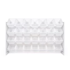 Cambridge Mega Kids' Toy Storage 28 Bin Organizer Bookshelf White - Humble Crew