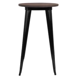 Merrick Lane 24" Round Metal Indoor Bar Height Table With Galvanized Steel Frame And Rustic Wood Top -Home Style Deals Store GUEST aefad7bf bc8c 436c bda1 bc1402a05477