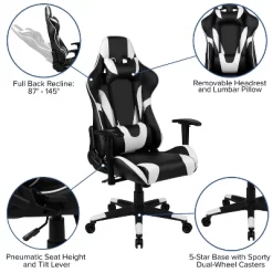 Flash Furniture Gaming Desk And Reclining Gaming Chair Set With Cup Holder, Headphone Hook & 2 Wire Management Holes -Home Style Deals Store GUEST af97460e 5506 4f72 9d74 a85b749ecc9a