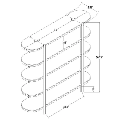 57" Portola Hills 5 Shelf Horizontal Bookcase - Threshold™ Designed With Studio McGee 8 57" Portola Hills 5 Shelf Horizontal Bookcase - Threshold™ Designed With Studio McGee - Image 8