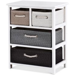 Costway Storage Drawer Unit 4 Woven Basket Cabinet Chest Bedside Table Nightstand 14 Costway Storage Drawer Unit 4 Woven Basket Cabinet Chest Bedside Table Nightstand -Home Style Deals Store GUEST b1093540 3e66 4fc9 8f4b 9b855502f953