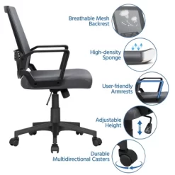 Yaheetech Adjustable Mid-Back Office Chair Computer Chair With Wheels -Home Style Deals Store GUEST b1f69a16 4ad7 4fc8 a9f2 f0edb626ae92