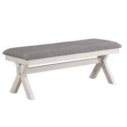 6pc Arga Solid Wood Dining Set Gray/Antique White - HOMES: Inside + Out -Home Style Deals Store GUEST b2938330 85a3 4f92 996a f75cd39a6b6f