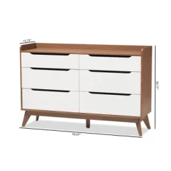 Brighton Mid-Century Modern Wood 6 Drawer Storage Dresser Brown - Baxton Studio -Home Style Deals Store GUEST b2be5bd2 e4eb 4e32 ba9a 697cf8b89e9d