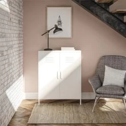RealRooms Shadwick 2 Door Metal Locker Storage Cabinet