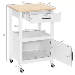 Costway Rolling Kitchen Island Cart On Wheels Bar Serving Trolley W/Drawer Cabinet BlackWhite -Home Style Deals Store GUEST b3455d2b 9a08 4565 91b3 471ad356d8a2