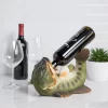 True Boozy Bass Polyresin Wine Bottle Holder Set Of 1, Green, Holds 1 Standard Wine Bottle