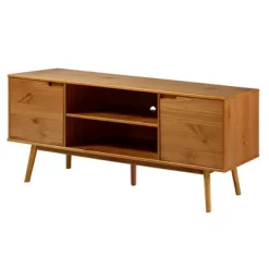 Solid Wood Mid-Century Modern TV Stand For TVs Up To 80" - Saracina Home -Home Style Deals Store GUEST b4ef855d 4d09 4e84 b45e 237d42433b01