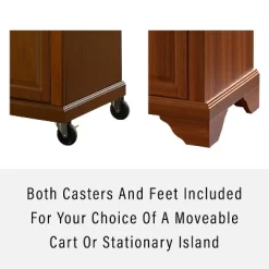 Lafayette Wood Top Full Size Kitchen Island/Cart Cherry/Natural - Crosley -Home Style Deals Store GUEST b517e080 b205 46b1 9a7d b8a75cd0999f