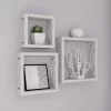 Floating Shelves- Open Cube Wall Shelf Set With Hidden Brackets, 3 Sizes To Display Décor, Photos, More- Hardware Included By Lavish Home (White)