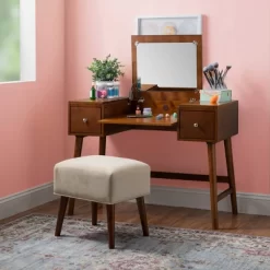 Viola Vanity Set Brown - Linon -Home Style Deals Store GUEST b622cbd8 3f78 4691 b4d0 a42259a95d9b