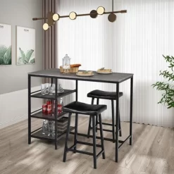 Costway 3 Piece Counter Height Dining Bar Table Set W/2 Stools&3 Storage Shelves -Home Style Deals Store GUEST b663c495 9a13 4878 8e53 f4e88c5adba5