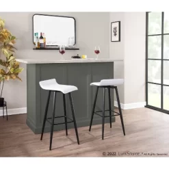 Set Of 2 Ale Faux Leather/Steel Barstools Black/White - LumiSource 16 Set Of 2 Ale Faux Leather/Steel Barstools Black/White - LumiSource -Home Style Deals Store GUEST b79805b2 8ed2 4fca a6fe 0171b386270f