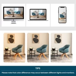 Costway Set Of 2 Swivel Accent Chair Modern Leathaire Armchairs W/ Beech Wood Legs GreyBlueBrown -Home Style Deals Store GUEST b79cf89c 6d2d 4eb9 9a15 4b5188a71a73