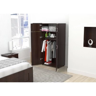 4 Door Wardrobe/Armoire Espresso - Inval 2 4 Door Wardrobe/Armoire Espresso - Inval - Image 2