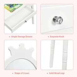 Costway Kids Vanity Makeup Table & Chair Set Make Up Stool Play Set For Children -Home Style Deals Store GUEST b95153bc 151c 4d90 a44a b484f4bb03fc