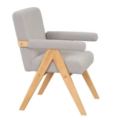 Set Of 2 Megan 21.6" Wider Armchair Boucle Upholstered Seat And Back With "V" Shape Solid Wood Legs Accent Chair With Arm Pads-The Pop Maison -Home Style Deals Store GUEST b99c5a21 c4c9 4c8a 864c 9b6cd80e4aa4