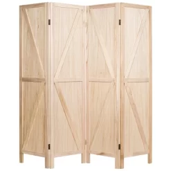 Costway 4Panels Folding Wooden Divider W/ V-shaped Design 5.6Ft Tall -Home Style Deals Store GUEST b9bb459f 23d1 4482 bf4f b6f7183991f6
