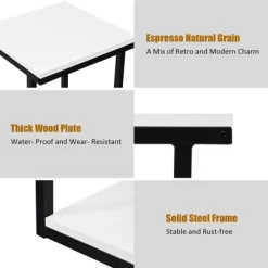 Costway 3-Tier End Table Sofa Side Table Night Stand W/ Shelf For Living Room White -Home Style Deals Store GUEST b9cedce1 148a 4a2c be58 b1302dc43a6e