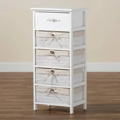 Madelia Wood 1 Drawer Storage Unit White - Baxton Studio -Home Style Deals Store GUEST b9e50fc3 2a18 48b6 ad11 4214e1deedef