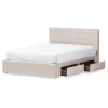Queen Rene Modern And Contemporary Fabric 4 Drawer Storage Platform Bed - Baxton Studio