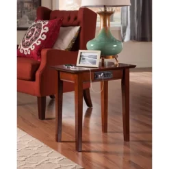Shaker Chair Side Table With Charger Walnut - AFI -Home Style Deals Store GUEST ba46d94e 531d 4773 8bad ca2400abc7c6