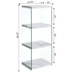 40.75" SoHo 4 Tier Tower Bookcase White Faux Marble - Breighton Home -Home Style Deals Store GUEST bae7944d 87b5 4436 9a1e c67bf638e56f